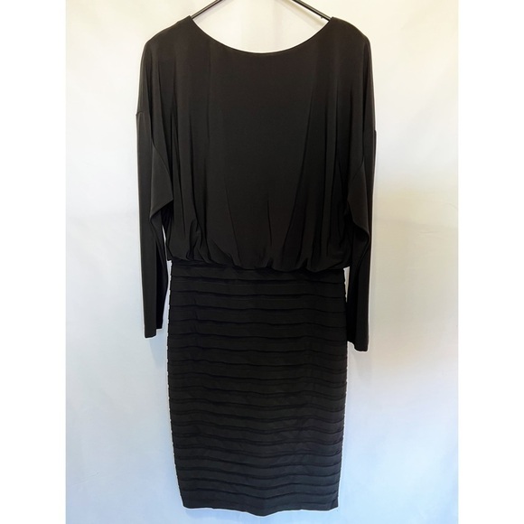 Adrianna Papell Black Long-Sleeve Dress - Picture 1 of 4